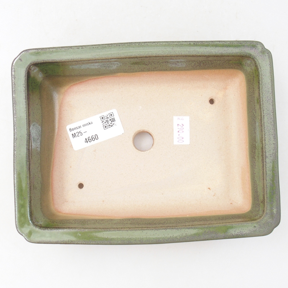 Keramická bonsai miska 17,5 x 13 x 4 cm, farba zelená
