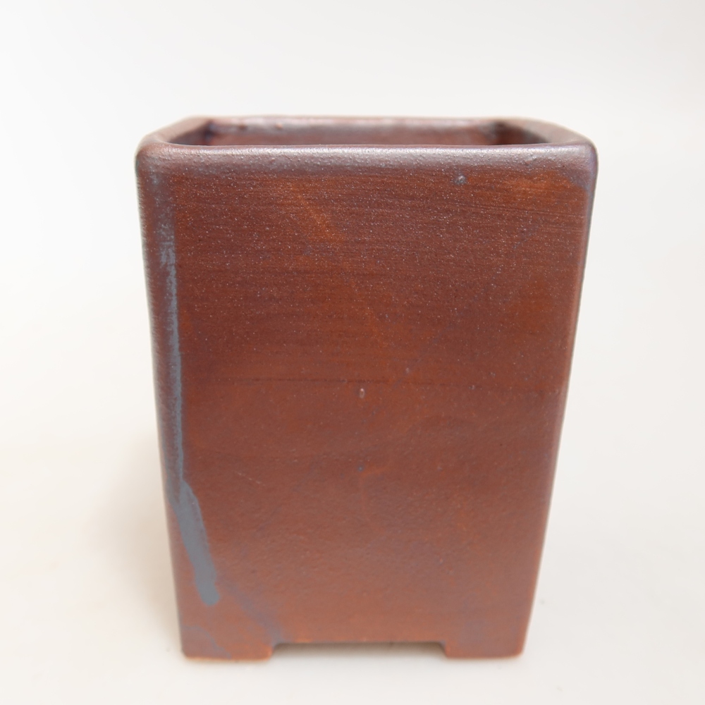 Keramická miska na bonsai 7,5 x 7,5 x 9,5 cm, farba: kovová