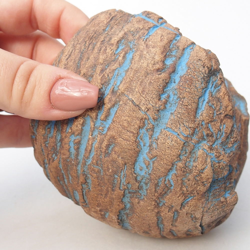 Keramická mušľa 10 x 9,5 x 10,5 cm , farba modrá