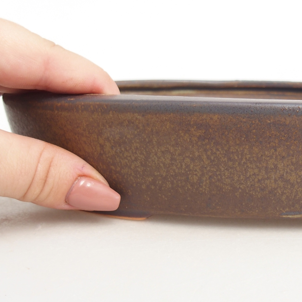 Keramická miska na bonsaje 22 x 17 x 4 cm, hnedá