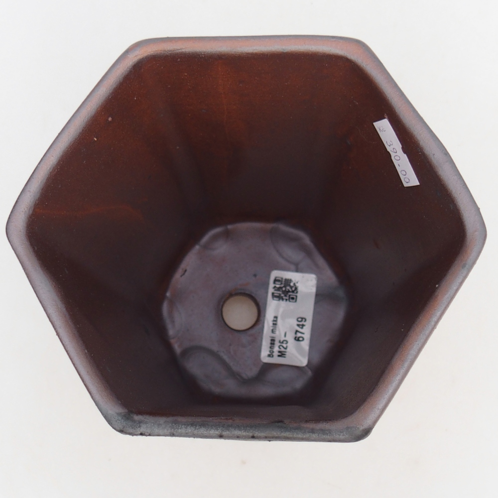 Keramická bonsajová miska 12,5 x 11,5 x 16,5 cm, farba kovu