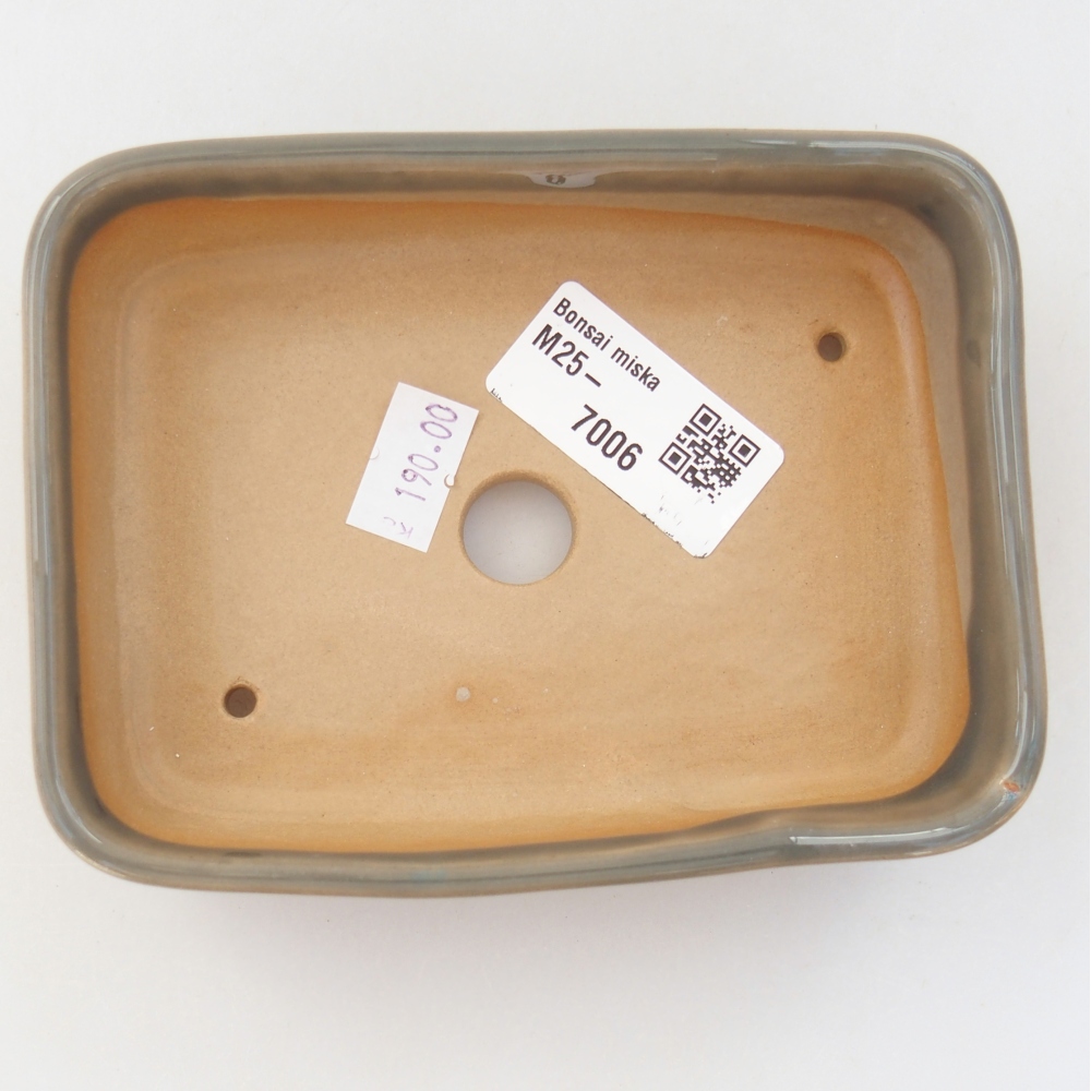 Keramická miska na bonsaje 13 x 9,5 x 3,5 cm, sivá