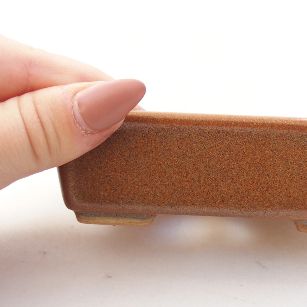 Keramická miska na bonsaje 11 x 8,5 x 3,5 cm, hnedá