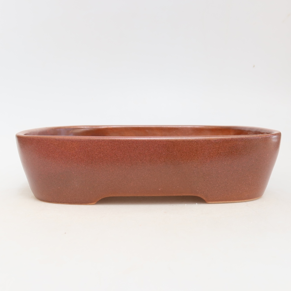 Keramická miska na bonsaje 23 x 18 x 5,5 cm, farba vínová