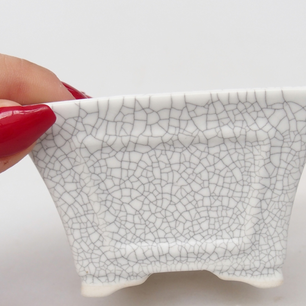 Keramická miska na bonsaje 8,5 x 8,5 x 5 cm, farba raku