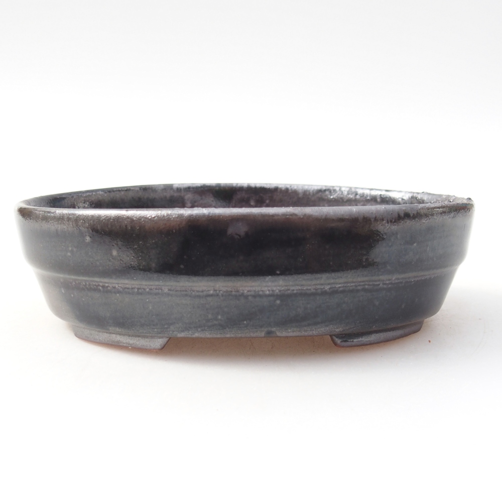 Keramická bonsajová miska 14 x 10,5 x 4 cm, farba čierna