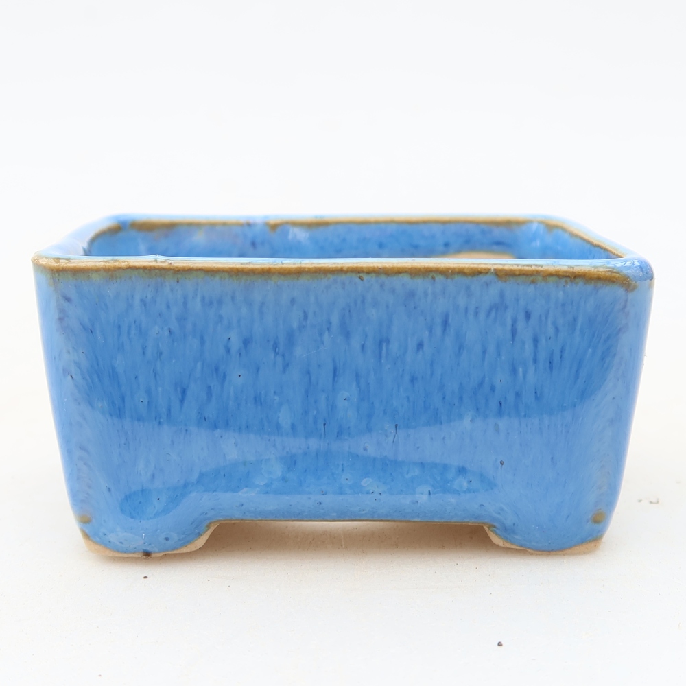 Keramická miska na bonsaje 6,5 x 5 x 3,5 cm, farba modrá