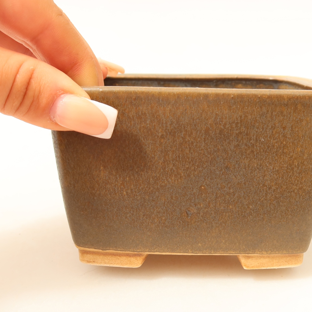Keramická miska na bonsai 10,5 x 10,5 x 7 cm, farba hnedá