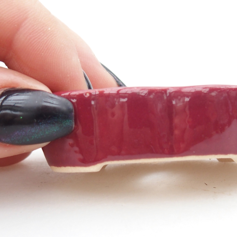 Mini bonsajová miska 5,5 x 3,5 x 1,5 cm, bordová