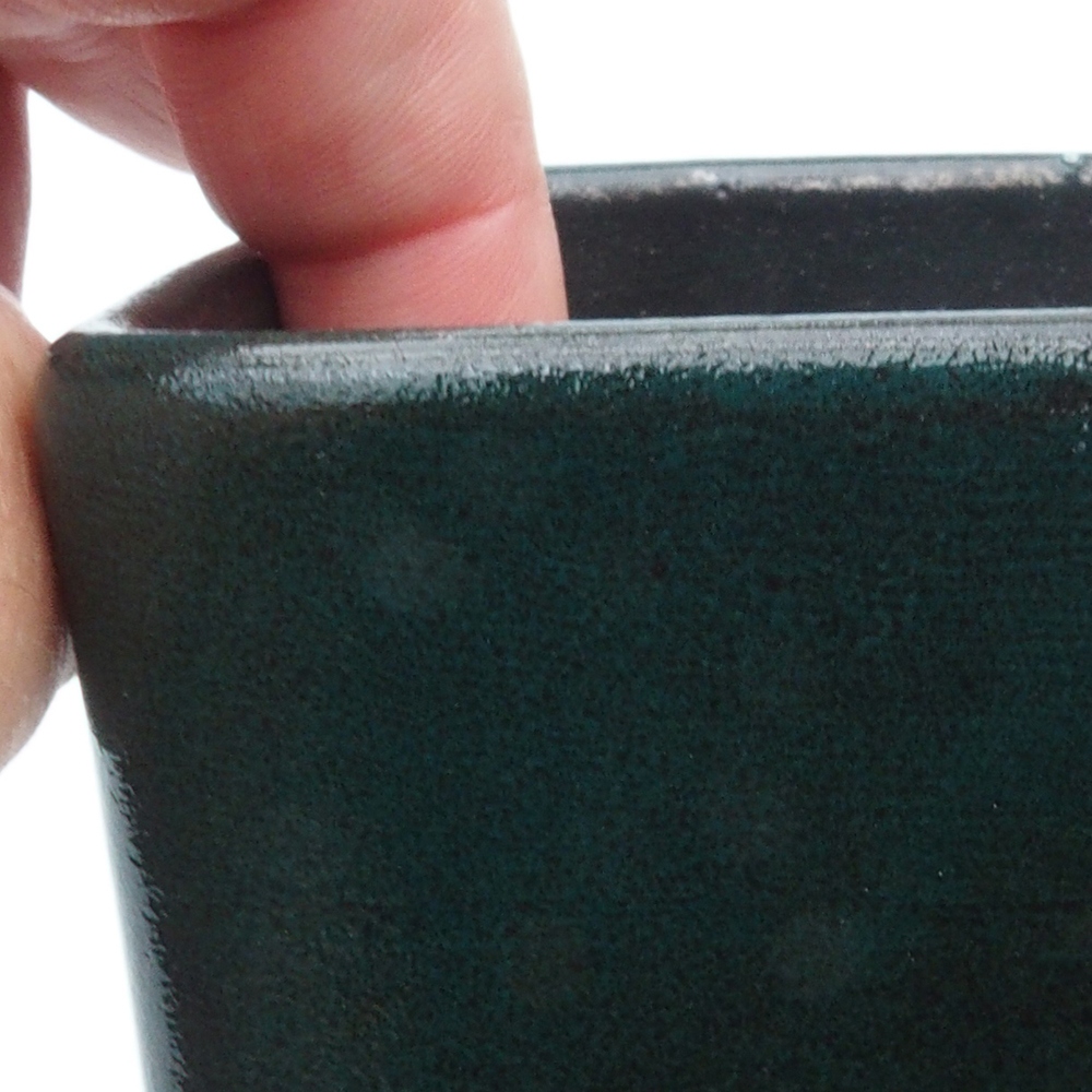 Keramická bonsai miska 9 x 9 x 11 cm, farba zelená