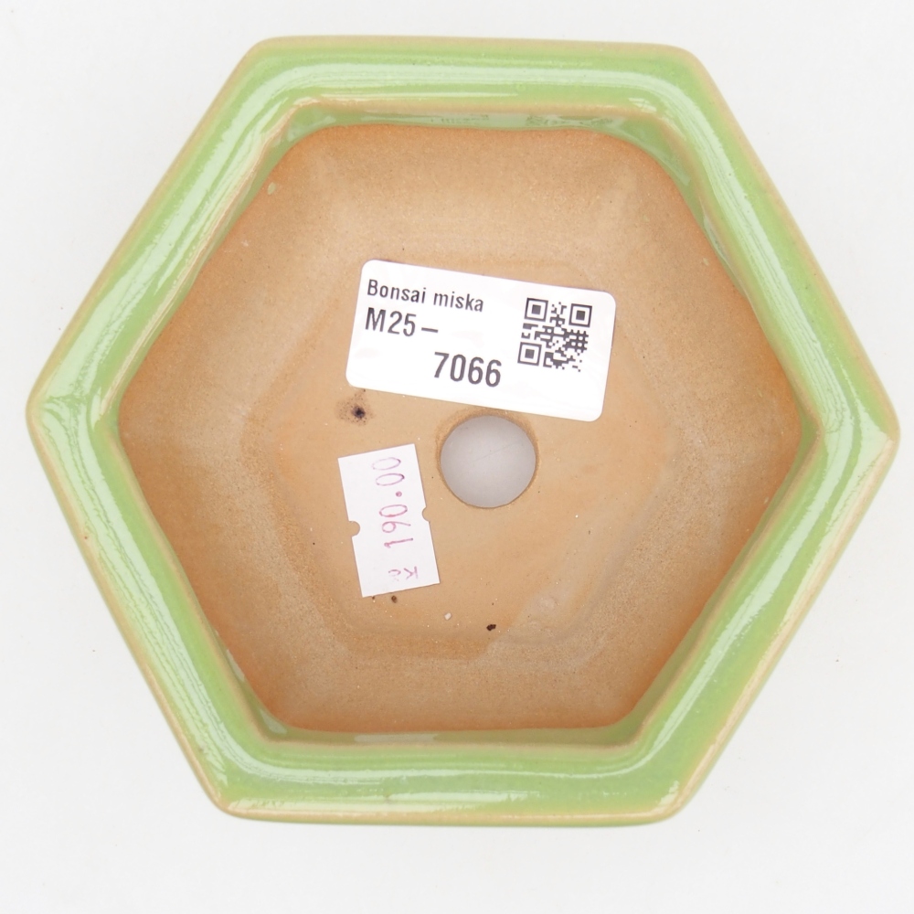 Keramická miska na bonsaje 12 x 10,5 x 4,5 cm, zelená