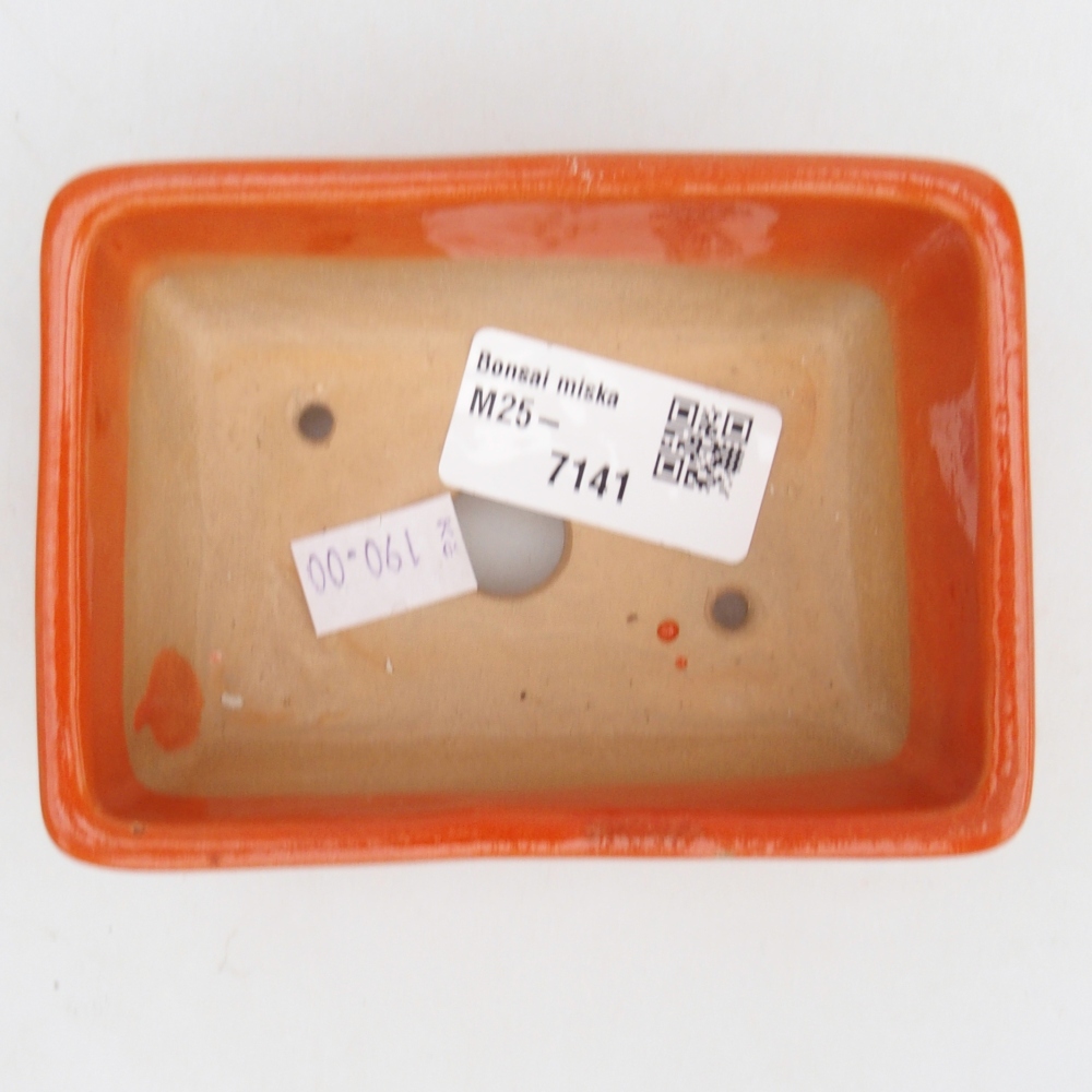 Keramická miska na bonsaje 10,5 x 7,5 x 4,5 cm, oranžová