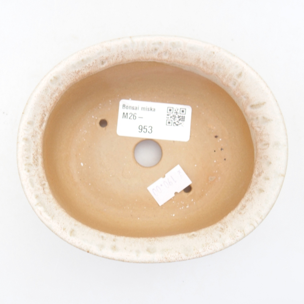 Keramická miska na bonsaje 12 x 10 x 5,5 cm, farba béžová