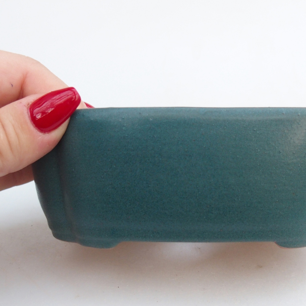Keramická miska na bonsaje 12,5 x 9,5 x 4,5 cm, farba modrá