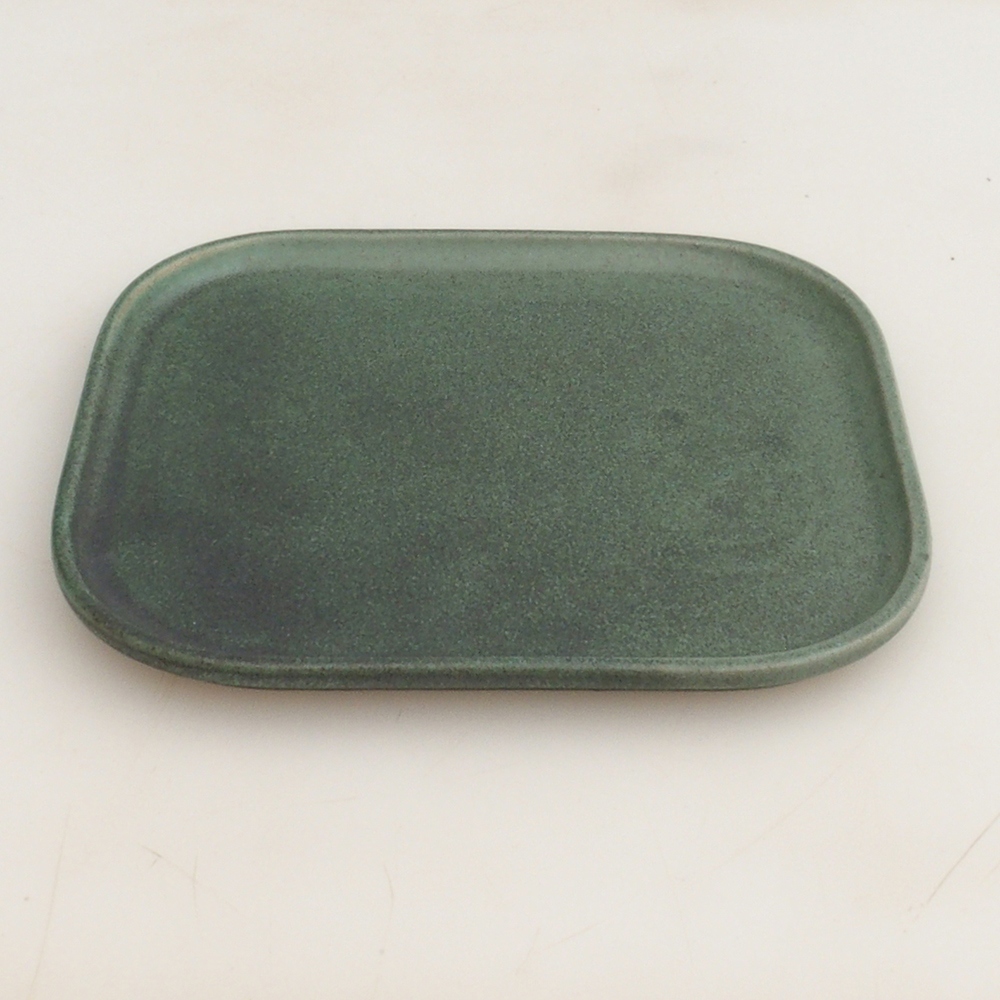 Keramická podmiska H36 - 17,5 x 15 x 1 cm zelená