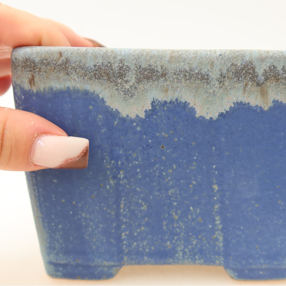 Keramická miska na bonsaje 11,5 x 11,5 x 9 cm, farba modrá