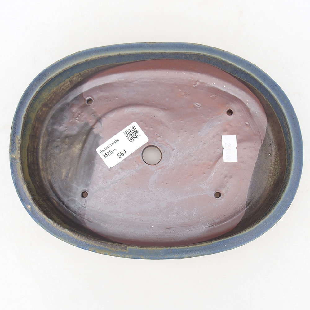 Keramická miska na bonsaje 22 x 17 x 4 cm, farba modrá