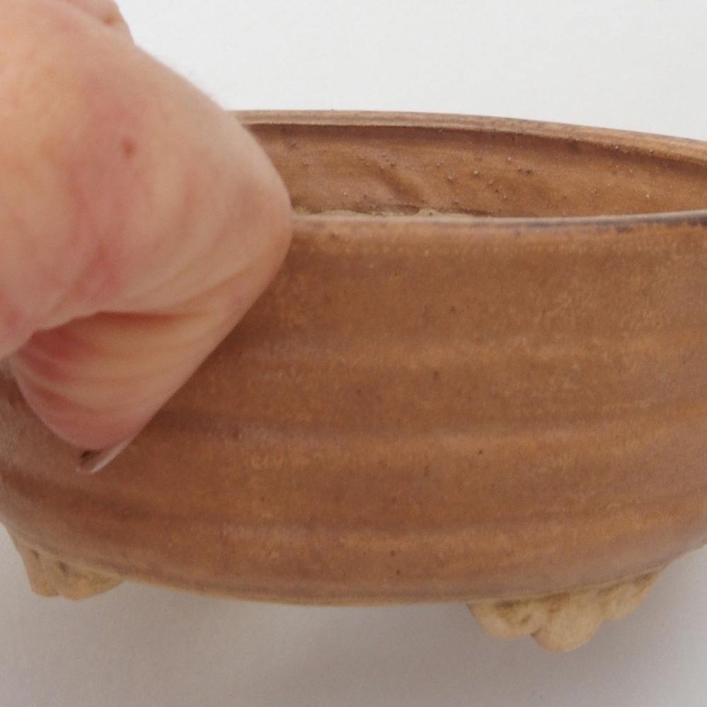 Keramická bonsai miska 10,5 x 9 x 4 cm, farba hnedá