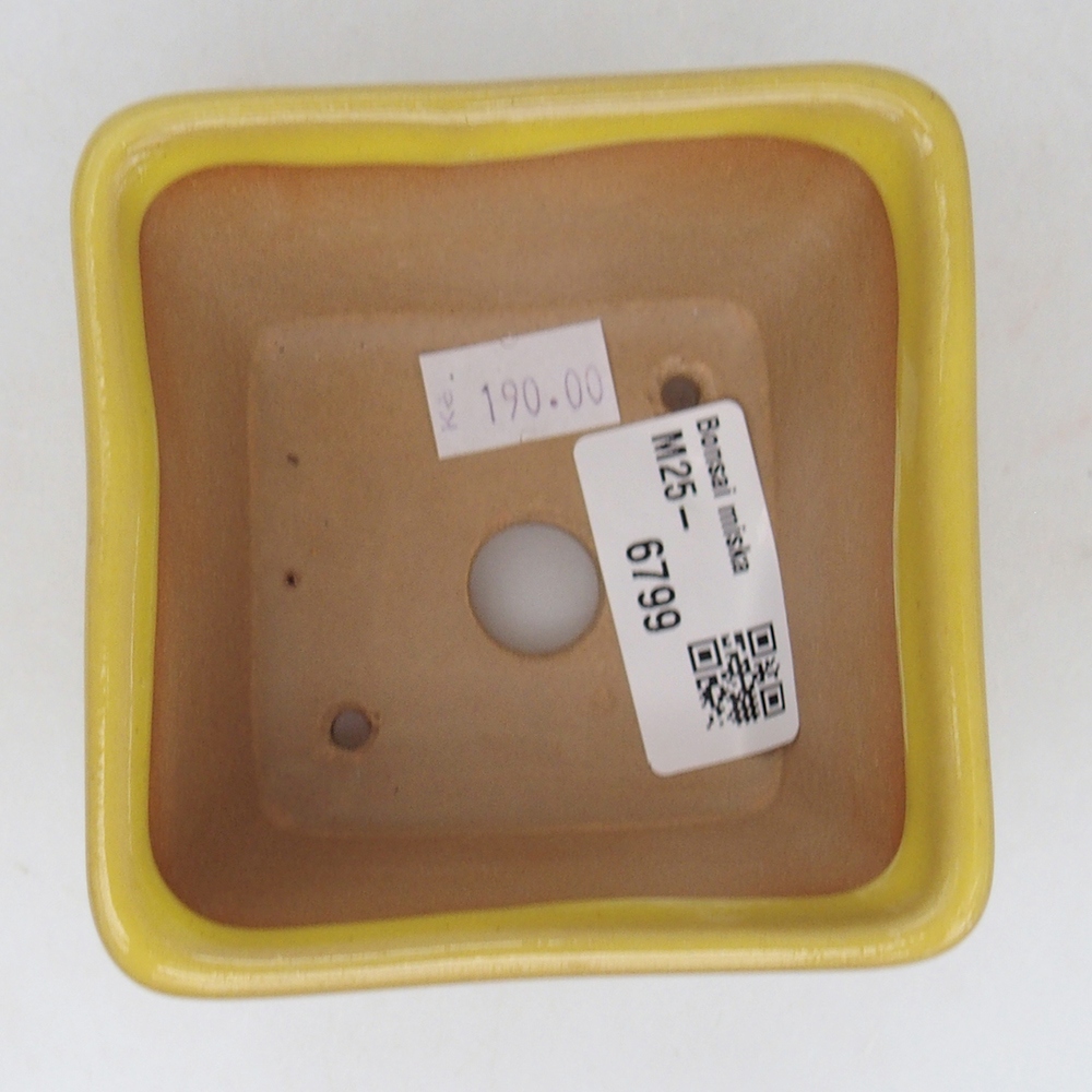 Keramická miska na bonsaje 8,5 x 8,5 x 6 cm, žltá