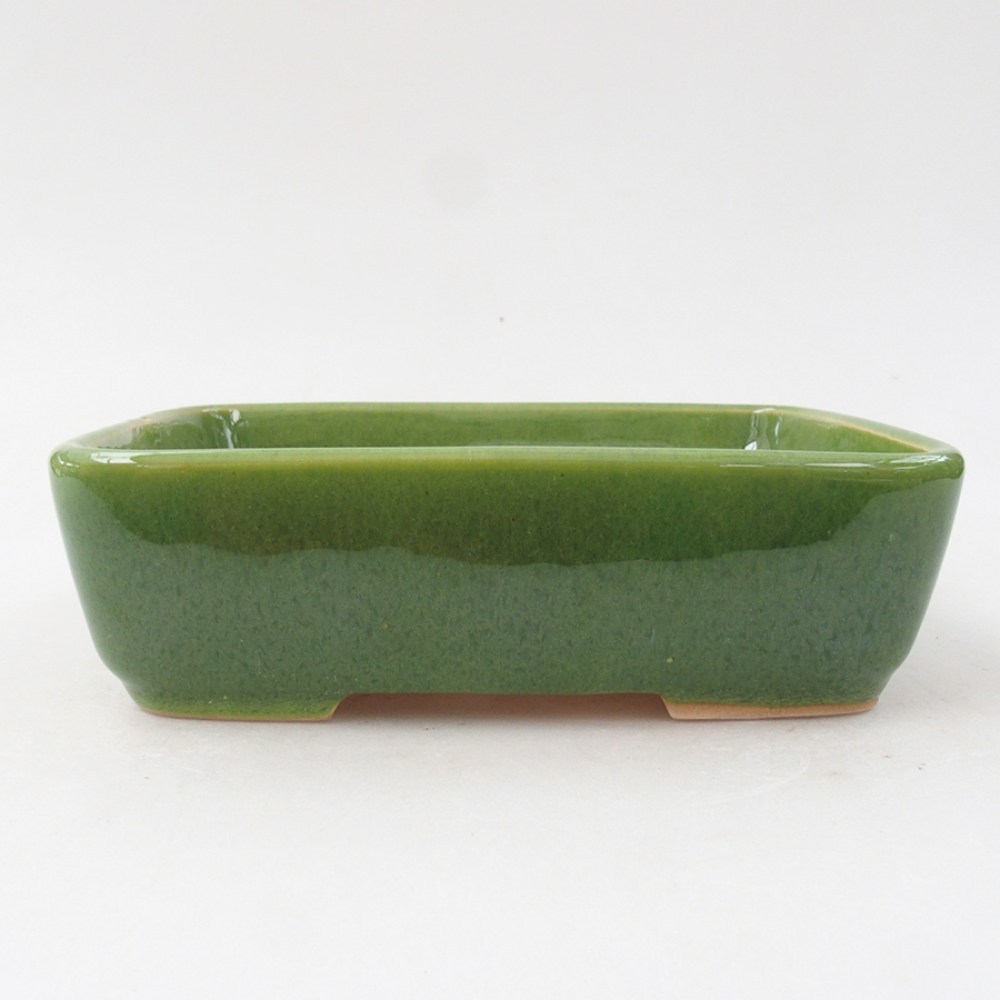 Keramická bonsai miska 15 x 12 x 4,5 cm, farba zelená