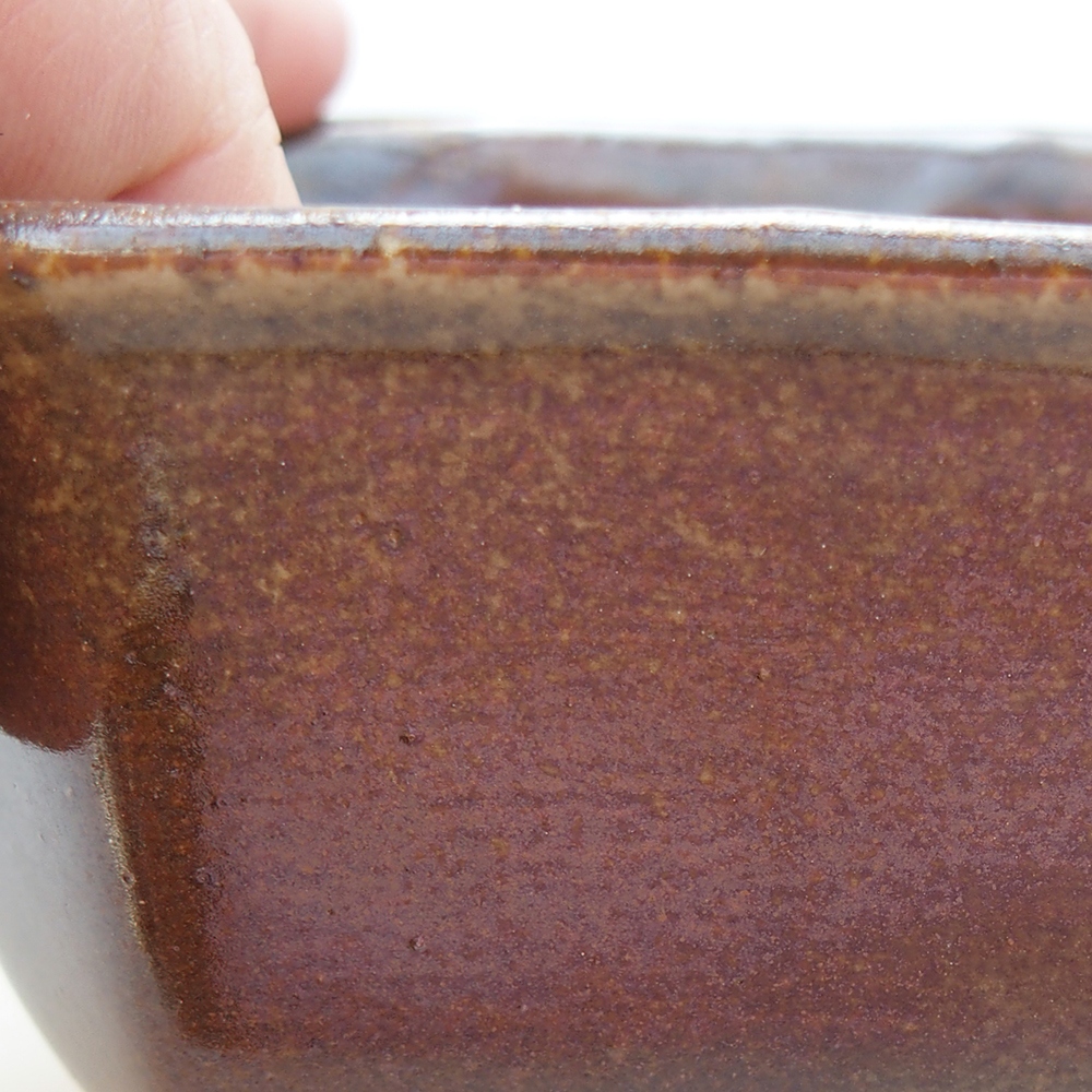Keramická miska na bonsaje 10 x 10 x 6 cm, hnedá