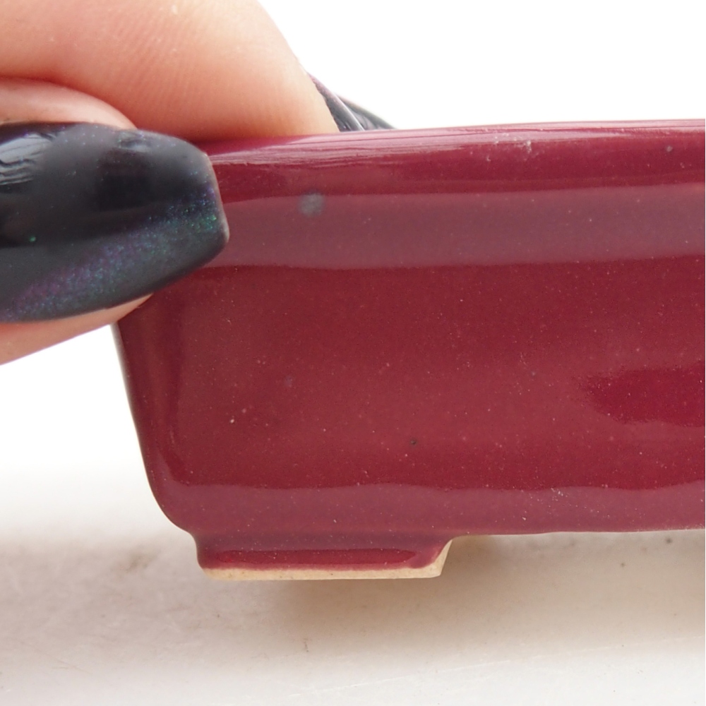 Mini bonsajová miska 6,5 x 4 x 2,5 cm, bordová