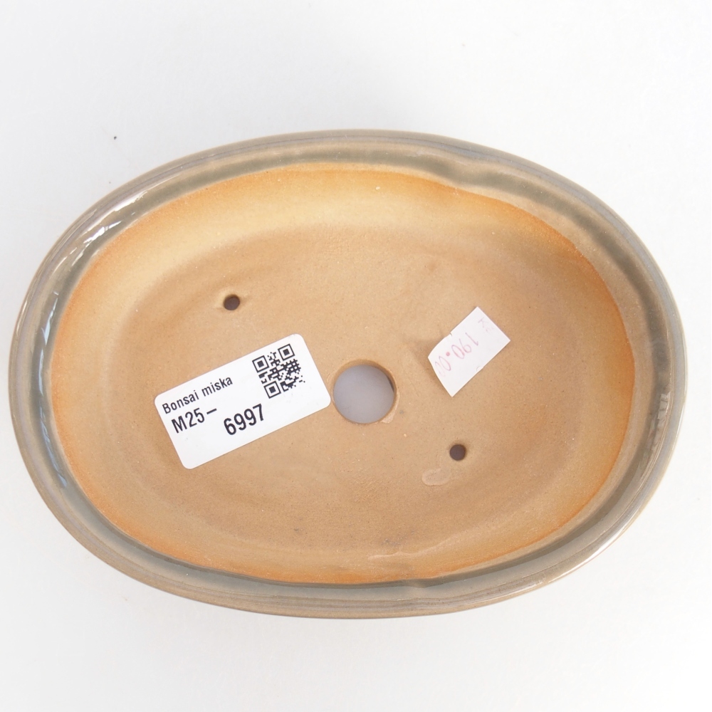 Keramická miska na bonsaje 15 x 10,5 x 3,5 cm, sivá