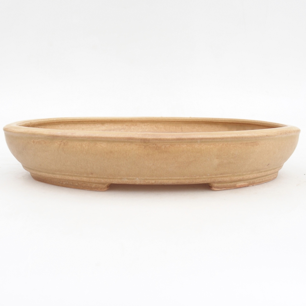 Keramická miska na bonsaje 24,5 x 20 x 4 cm, farba béžová