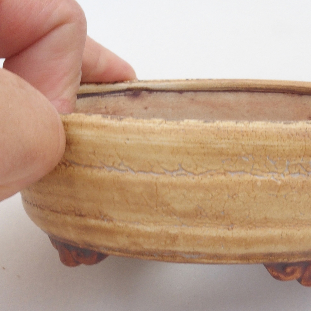 Keramická bonsai miska 10,5 x 9 x 4 cm, farba béžová