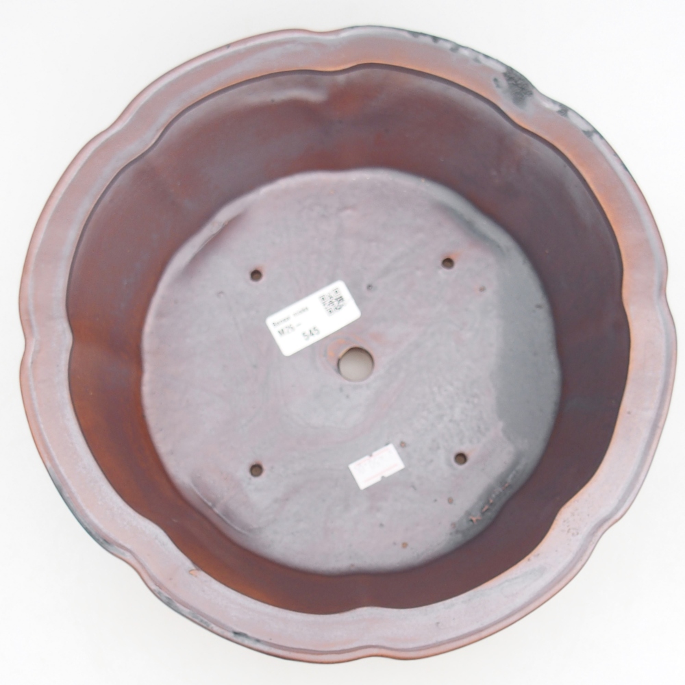 Keramická bonsajová miska 26,5 x 26,5 x 8,5 cm, farba kovu