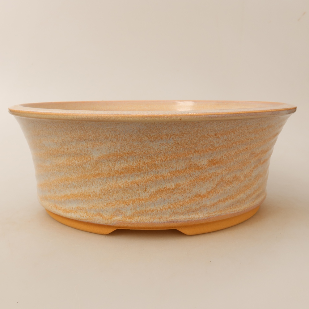 Keramická miska na bonsaje 26 x 26 x 9,5 cm, farba béžová