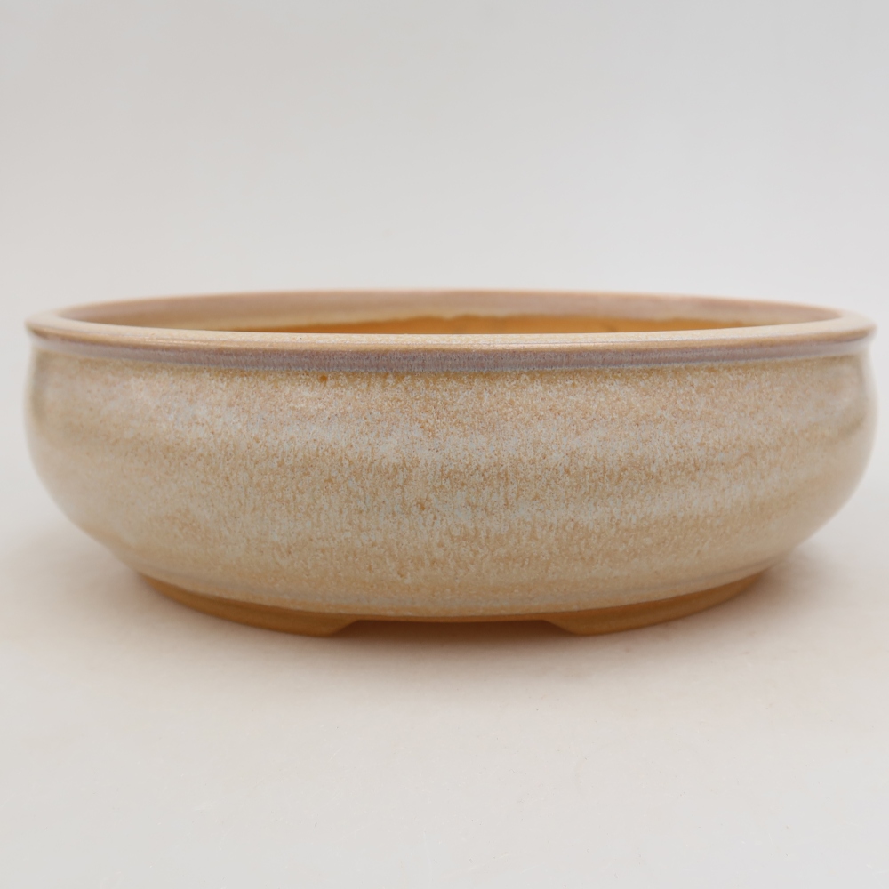 Keramická miska na bonsaje 22,5 x 22,5 x 6,5 cm, farba béžová