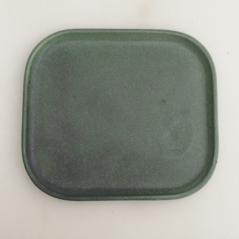 Keramická podmiska H36 - 17,5 x 15 x 1 cm zelená