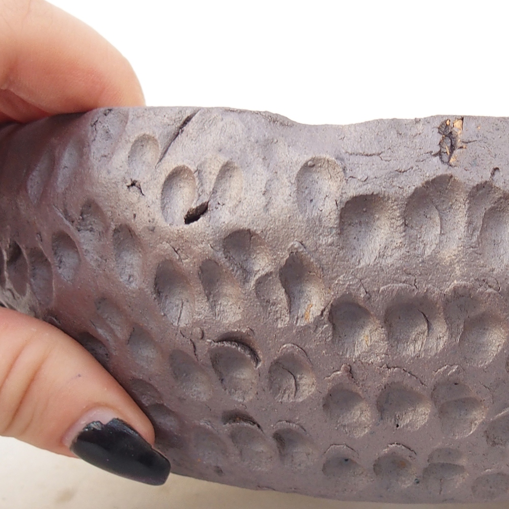 Keramická bonsajová miska 17 x 17 x 6,5 cm, farba kovu