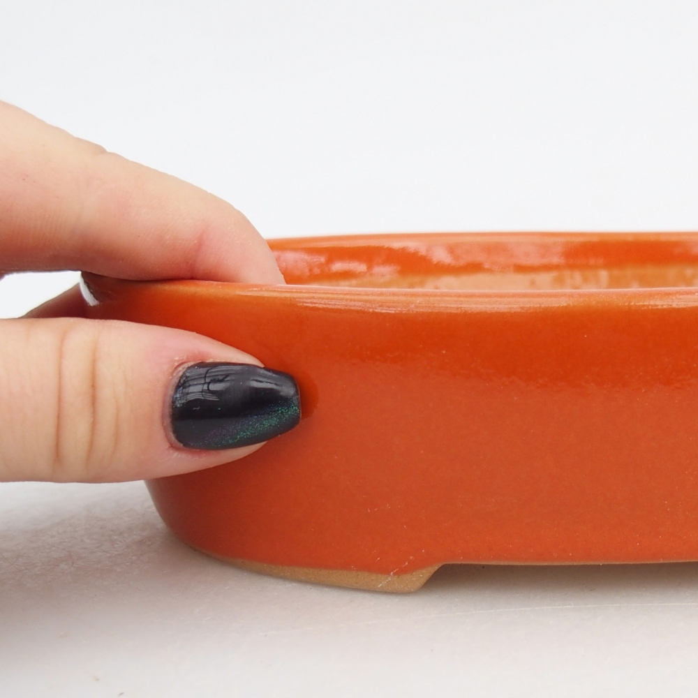 Keramická miska na bonsaje 17 x 14 x 4 cm, oranžová