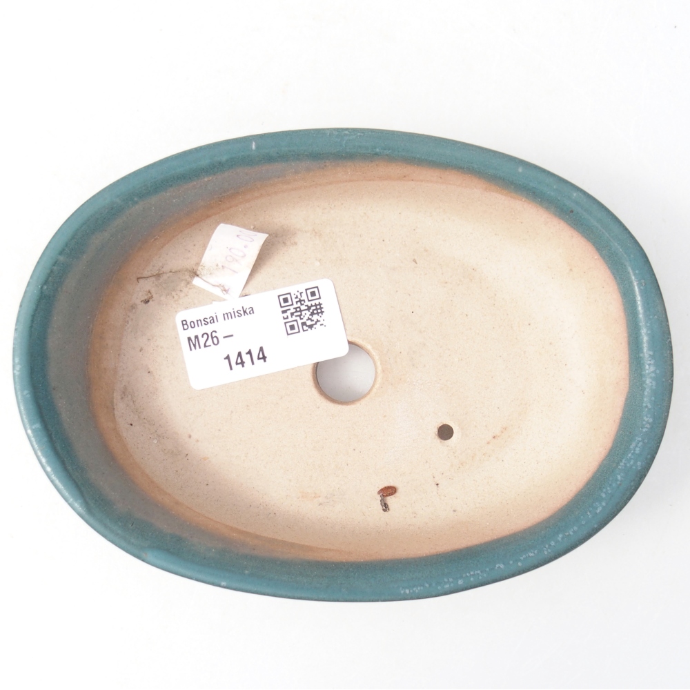 Keramická miska na bonsaje 14,5 x 10,5 x 3,5 cm, farba modrá