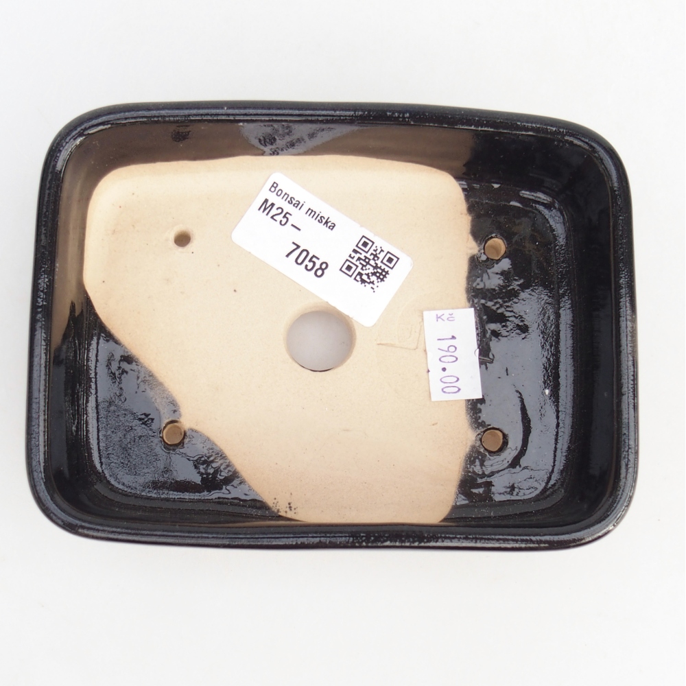 Keramická miska na bonsaje 12,5 x 9,5 x 3,5 cm, čierna