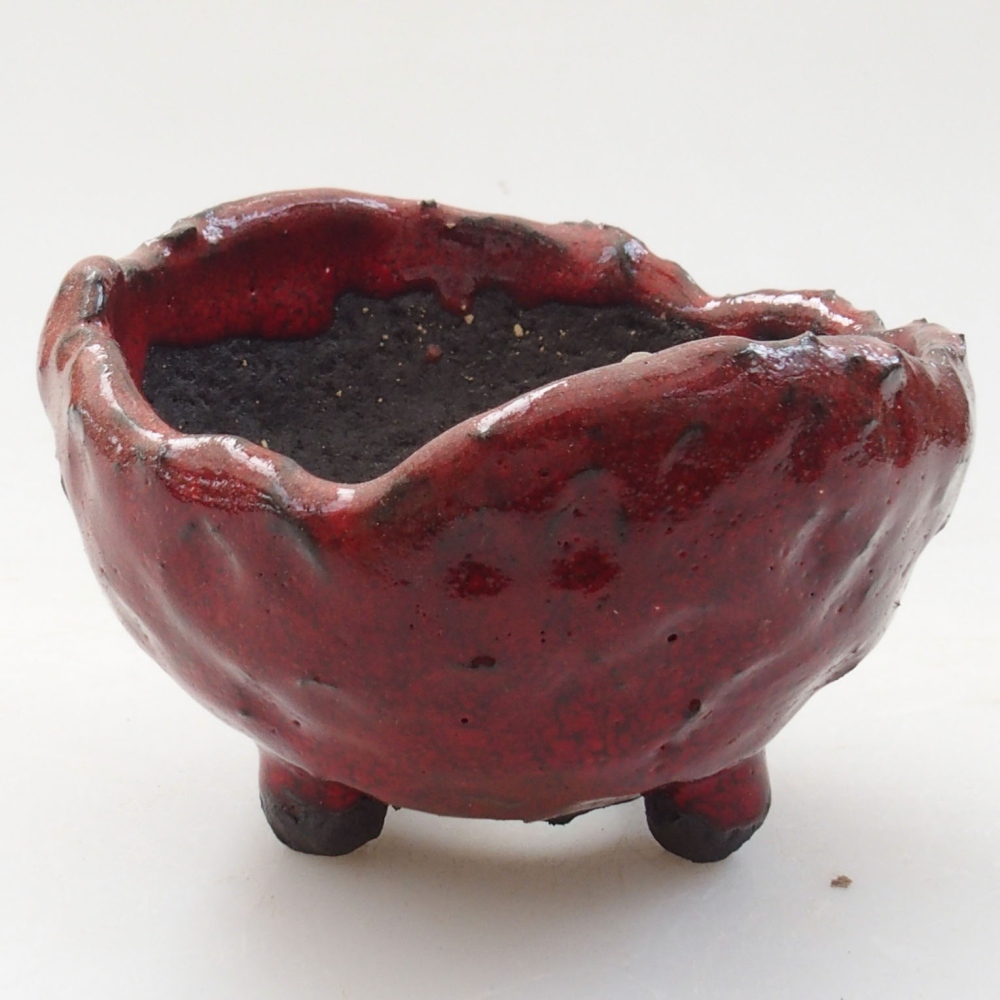 Keramická Škrupina 7 x 6,5 x 5 cm , farba červená