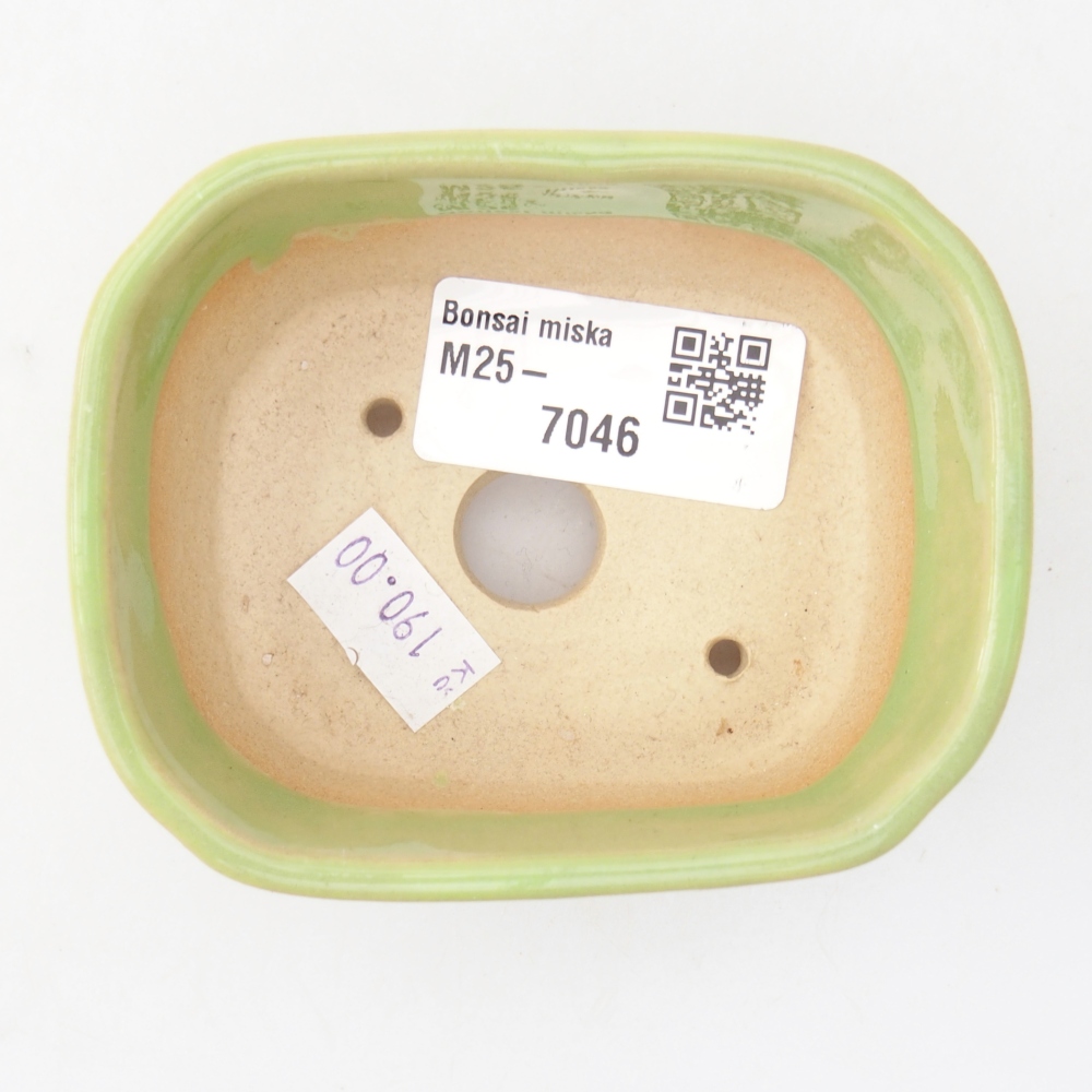 Keramická miska na bonsaje 8,5 x 7 x 3,5 cm, zelená