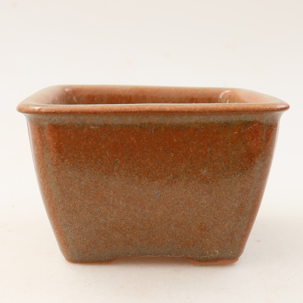 Keramická miska na bonsaje 8,5 x 8,5 x 5,5 cm, hnedá