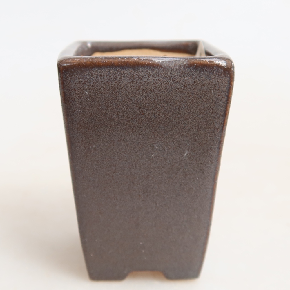 Keramická miska na bonsaje 3,5 x 3,5 x 5 cm, farba sivá