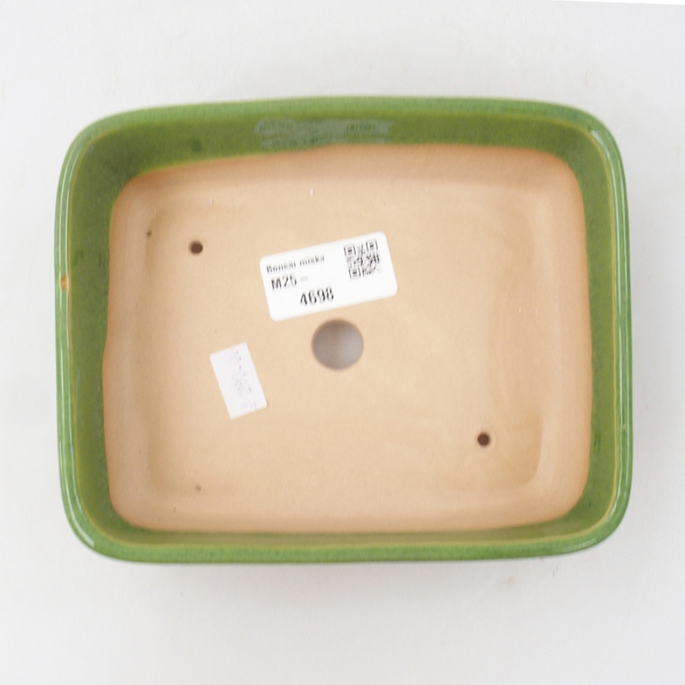 Keramická bonsai miska 15 x 12 x 4,5 cm, farba zelená