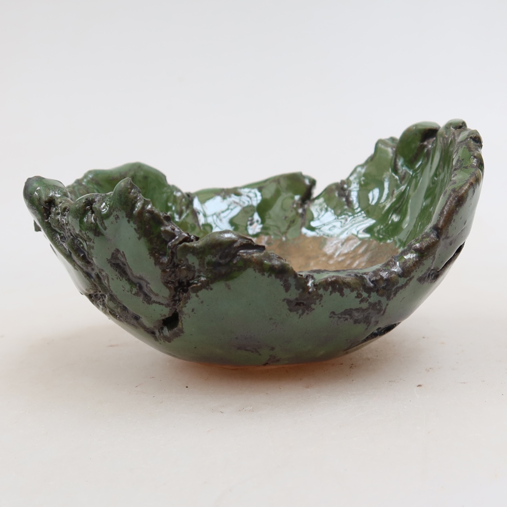 Keramická škrupina  11,5 x 10,5 x 6 cm, farba zelená