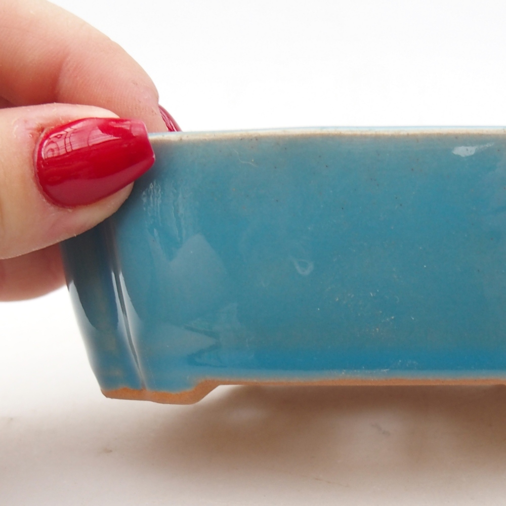 Keramická miska na bonsaje 10,5 x 8 x 3,5 cm, farba modrá