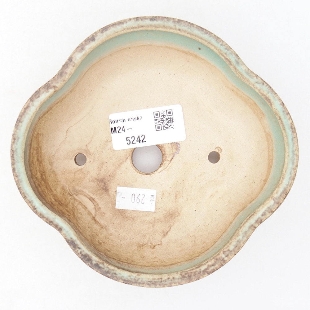 Keramická bonsai miska 13,5 x 13 x 5 cm, farba zelená