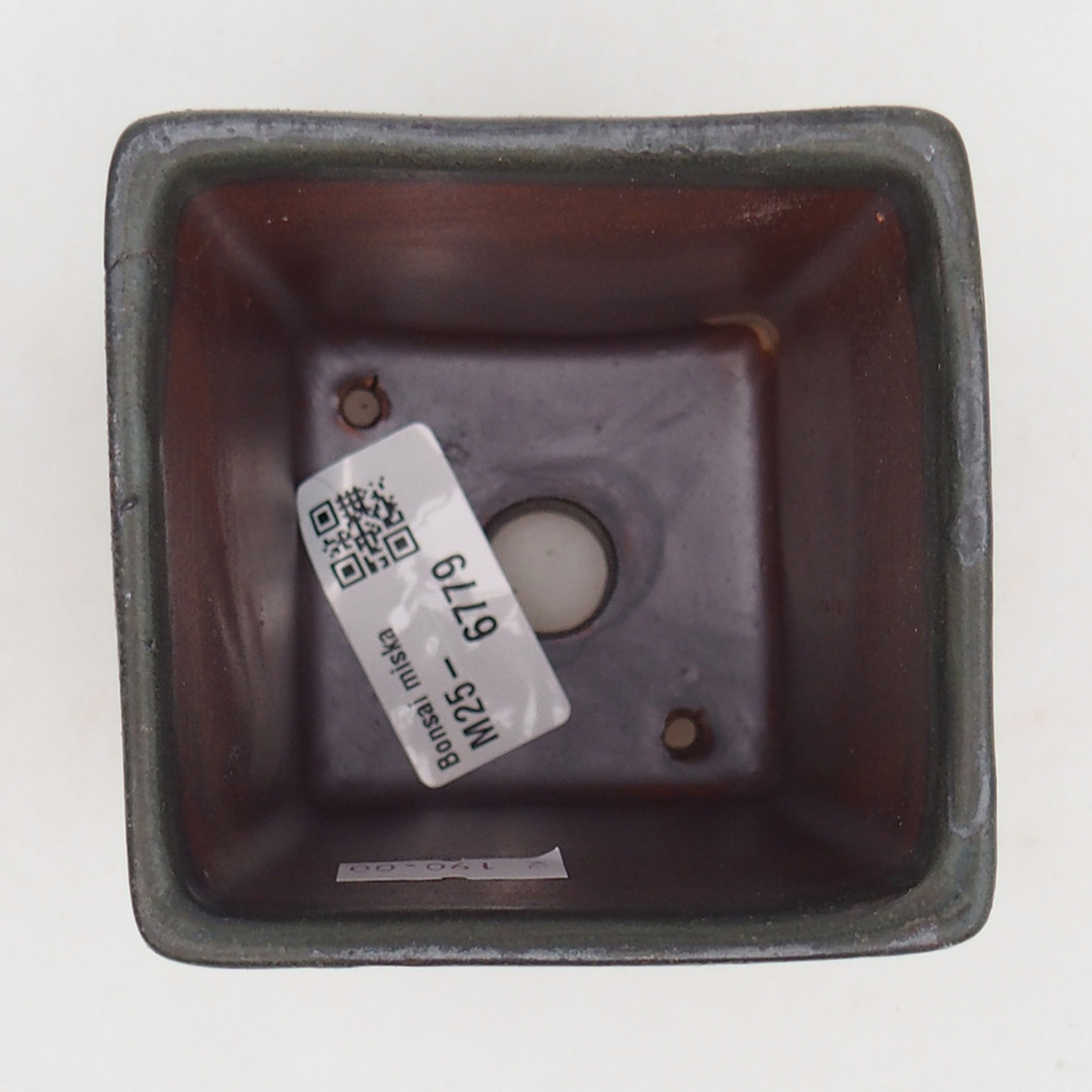 Keramická miska na bonsaje 7,5 x 7,5 x 8,5 cm, sivá