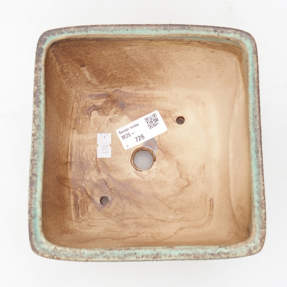 Keramická bonsajová miska 16 x 16 x 10 cm, zelená