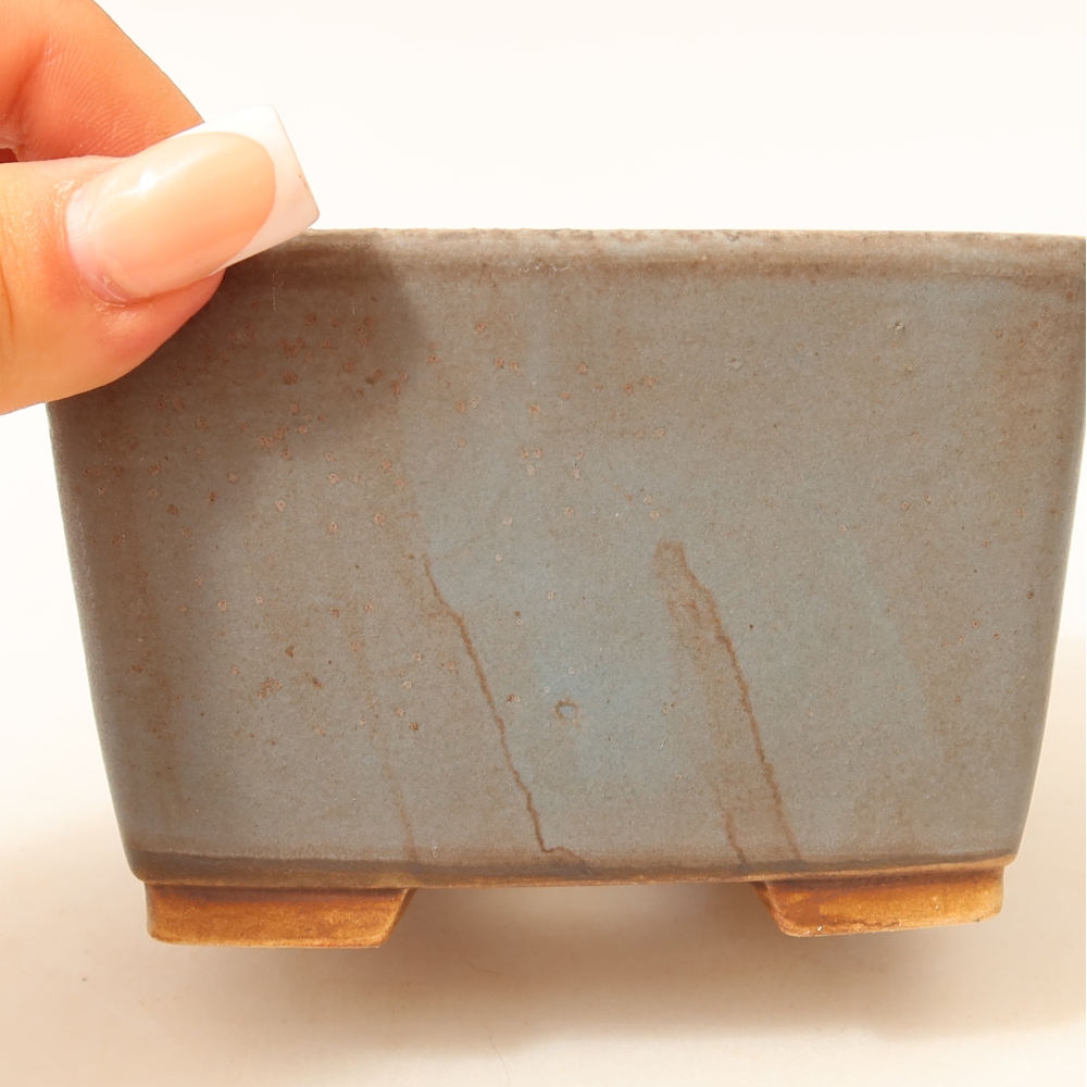 Keramická miska na bonsai 10,5 x 10,5 x 7 cm, farba modrá
