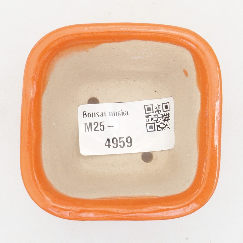 Mini bonsai miska 6 x 6 x 4,5 cm, farba oranžová