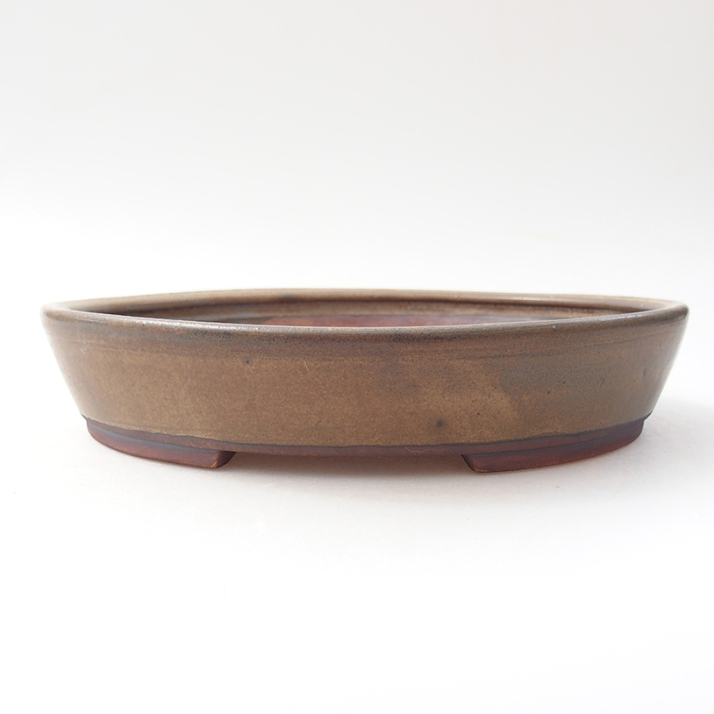 Keramická bonsai miska  22,5 x 20 x 4  cm, farba hnedá